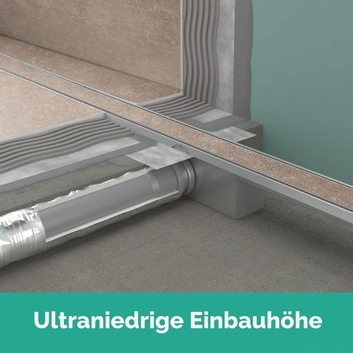 hansgrohe 56169000 RainDrain Compact Duschrinne 900 befliesbar für Flache Installation Komplettset D