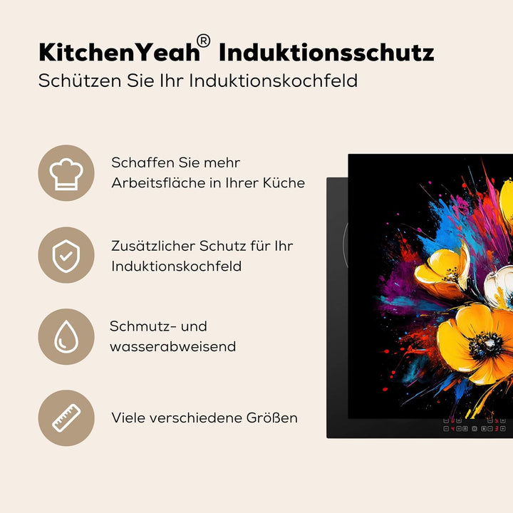Herdabdeckplatte 70x52 cm Einteilig Küche Herdabdeckung Induktionsfeld Ceranfeld Herdabdeckplatten V