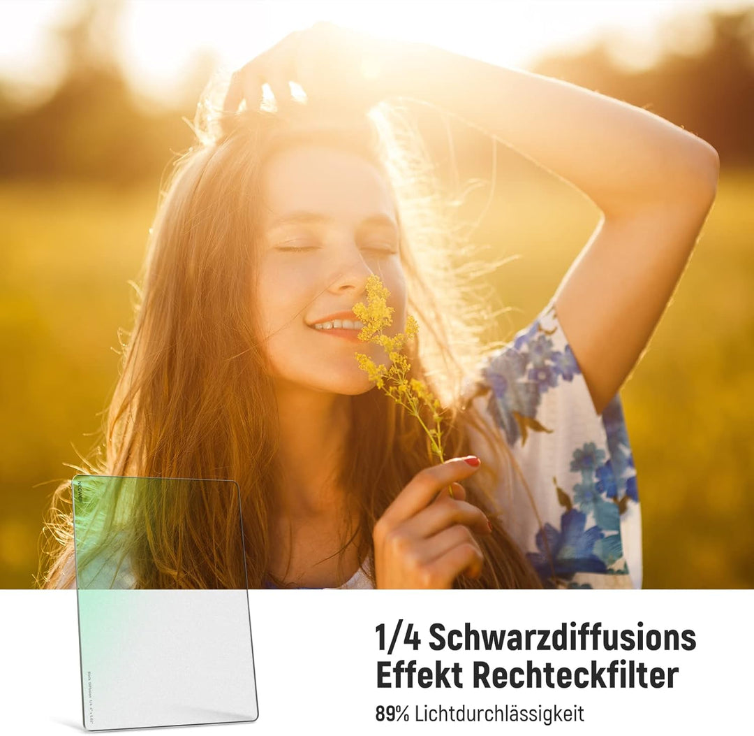 NEEWER Rechteckfilter Black Diffusion 1/4 Filter Kino Effektfilter 4"x5.65" Square Filter Kompatibel