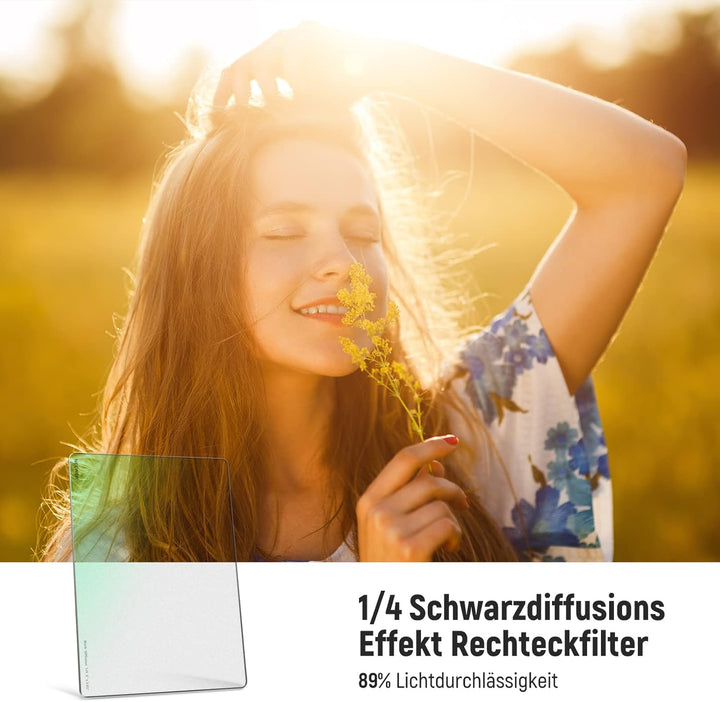 NEEWER Rechteckfilter Black Diffusion 1/4 Filter Kino Effektfilter 4"x5.65" Square Filter Kompatibel