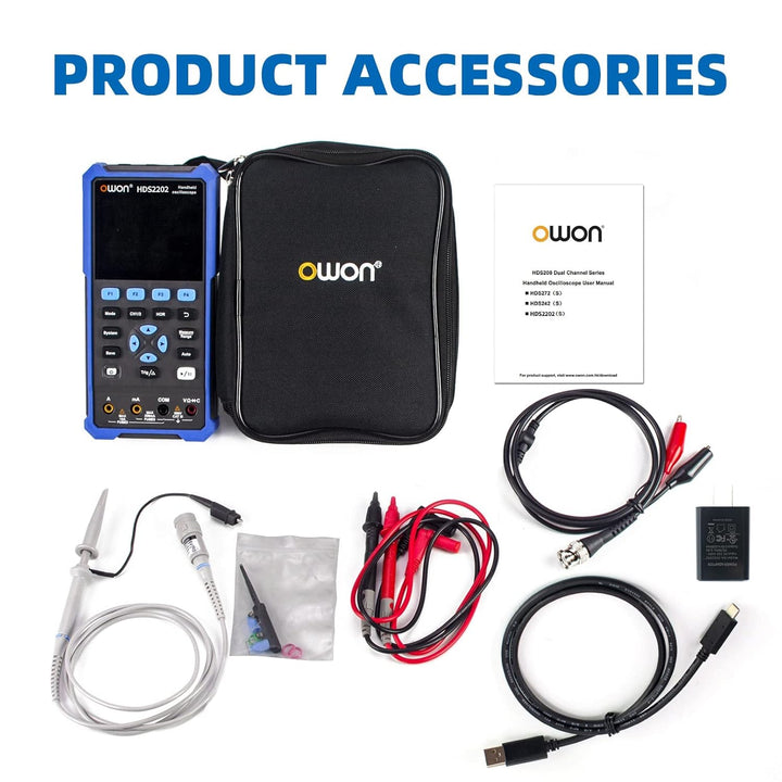OWON HDS2202 Handheld Oszilloskop,20000 Counts Digitalmultimeter, Digitales Oszilloskop tragbar 2 in