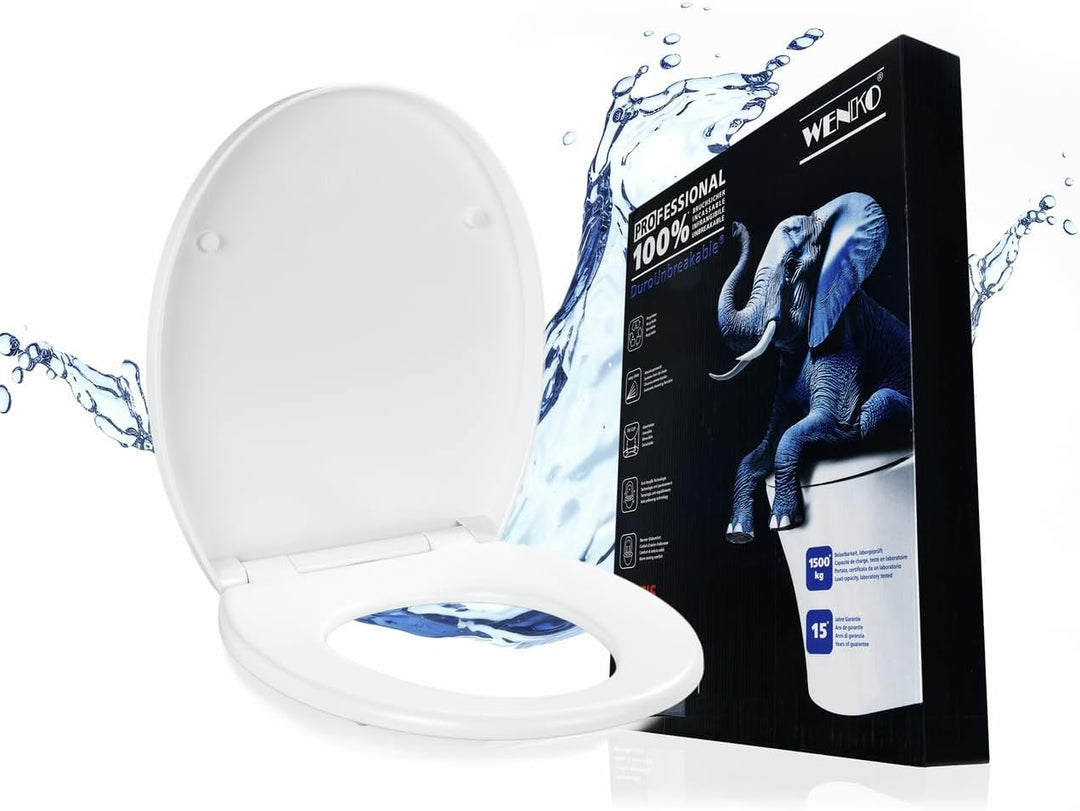 WENKO WC-Sitz Mod. Crevada DuroUnbreakable, belastbar bis 1500 kg, bruchfest und strapazierfähig, mi