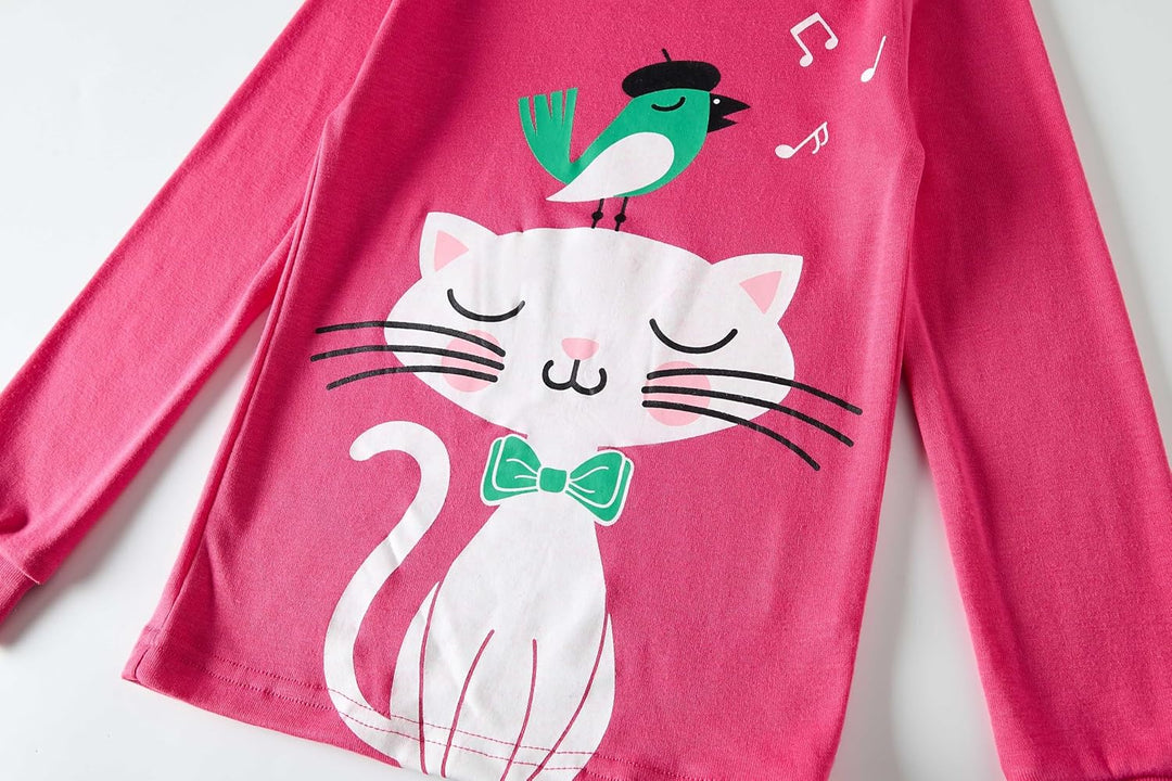Mädchen Pyjamas 100% Baumwolle Schlafanzug für Kinder Schlafkleidung Langarm 4 Stück Set 1-12 Jahre