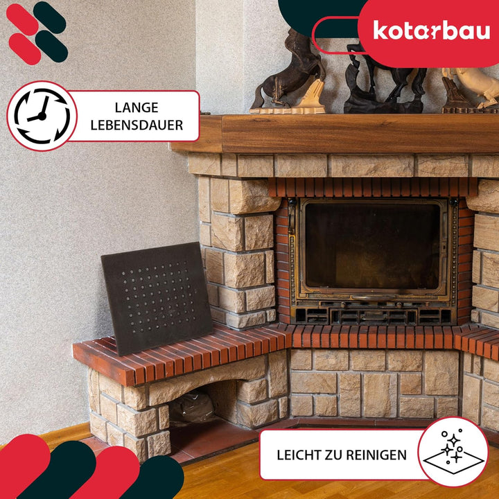 KOTARBAU® Gusseisen Kaminrost - 38 x 35 cm - Kaminofen Rost - Ascherost für Kaminöfen - Ofenrost - M