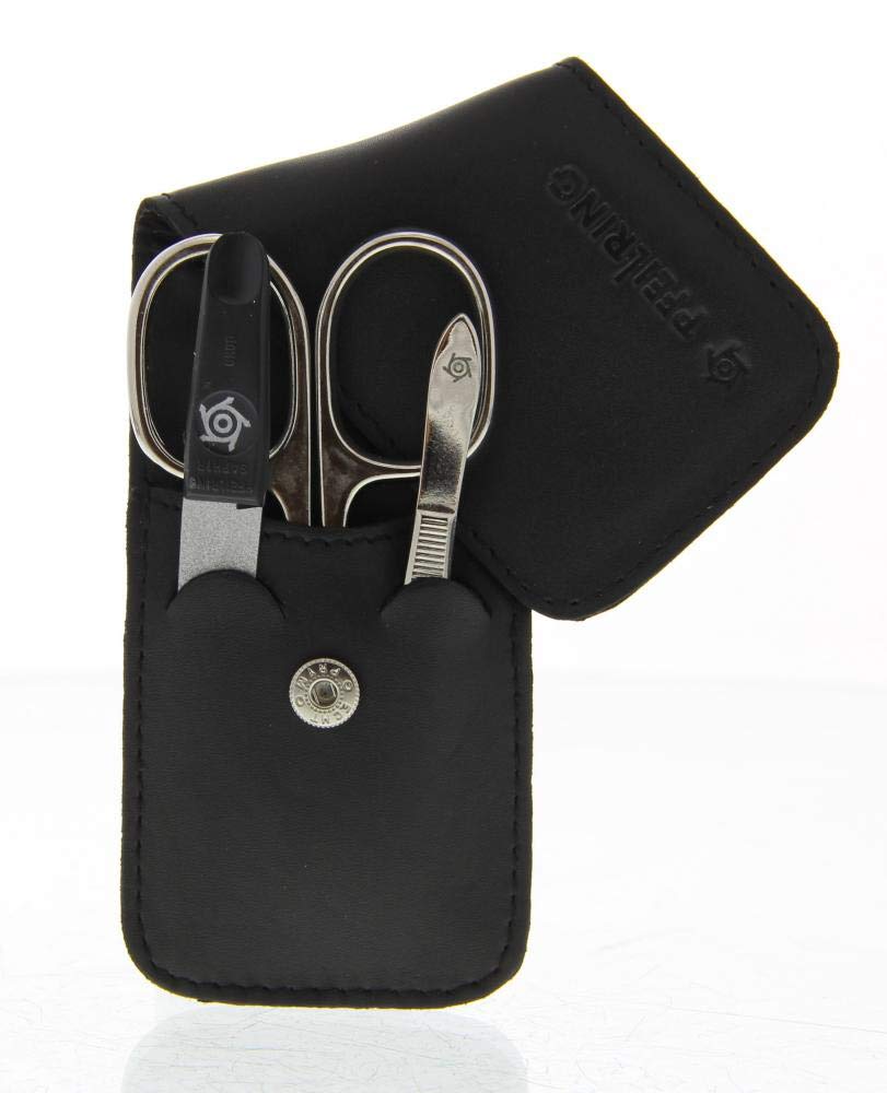 Pfeilr. Manicure-Etui 3-teilig Leder sw.