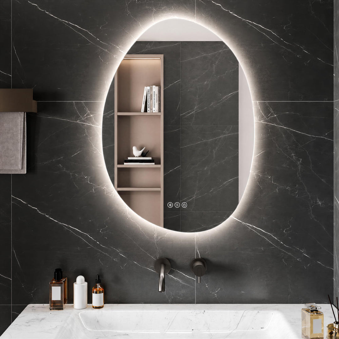 DeerValley Badezimmer Wandspiegel (Silber 70 * 50) Badspiegel mit Beleuchtung 50 x 70 cm, LED Badezi