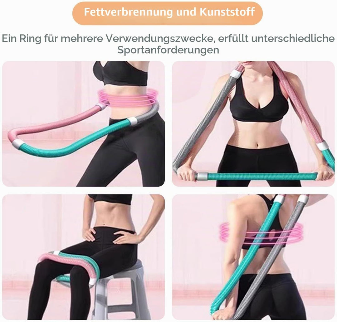 Hula Hoop Reifen Erwachsene für Erwachsene (1,65 kg) mit Federdesign, höherer Kalorienverbrauch, rüc