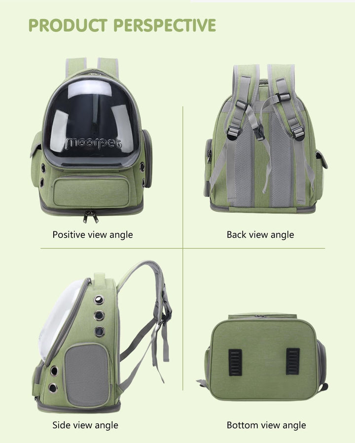 PETCUTE Haustier Rucksack,Tragbar Raumkapsel Hunde Katzen Rucksack mit Herausnehmbarer Matte,Atmungs