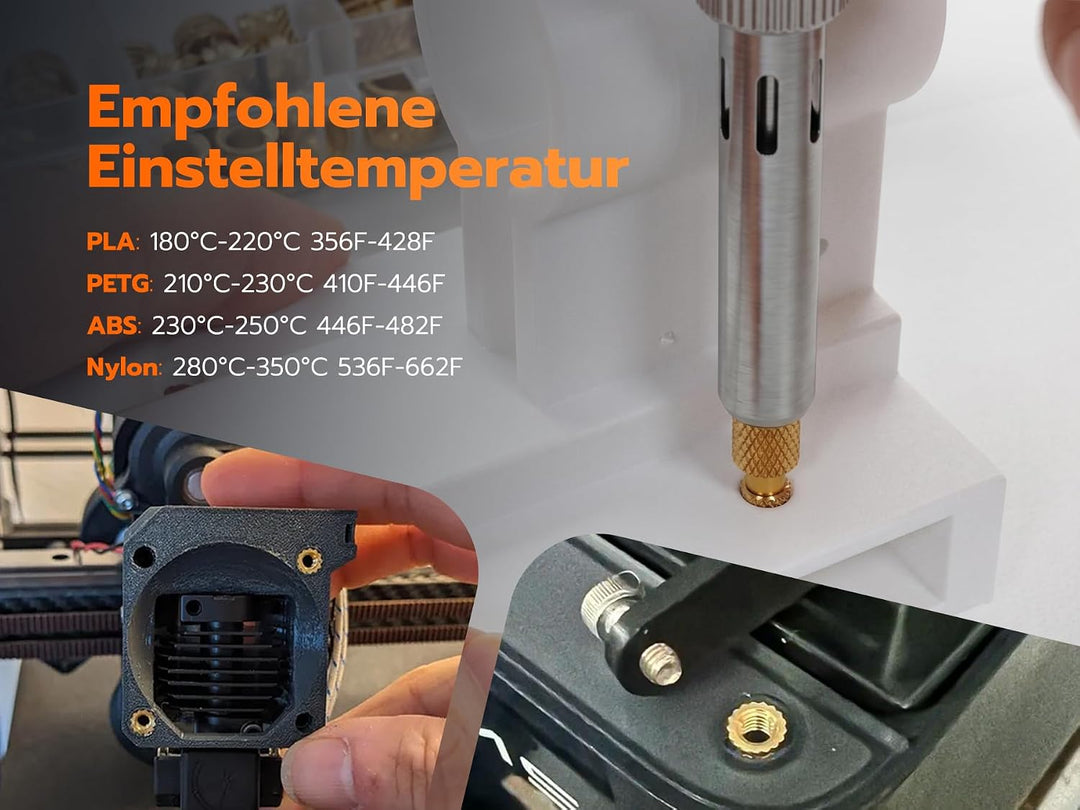 60W Digital Lötkolben mit Spitzen und 380 Stück M2 M2.5 M3 M4 M5 M6 (1/4) M8 Gewindeeinsätze für Ein