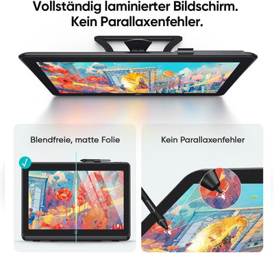 XPPen Artist 22 Plus Grafiktablett mit 16K Druckstufen, 22Zoll Display, Digitales Zeichentablett mit