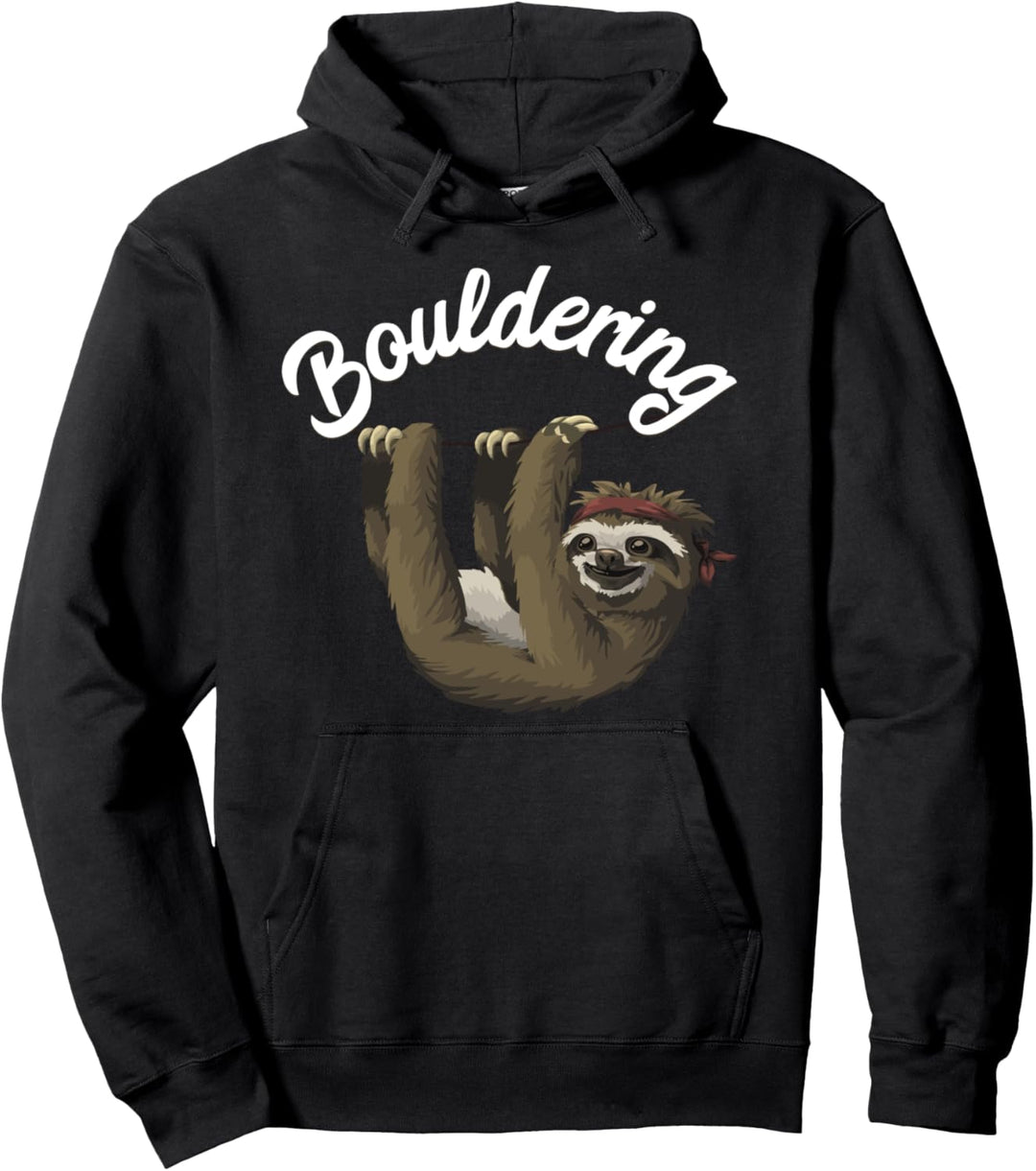 Bouldern Klettern Faultier Fun - Spass beim (frei) Klettern Pullover Hoodie