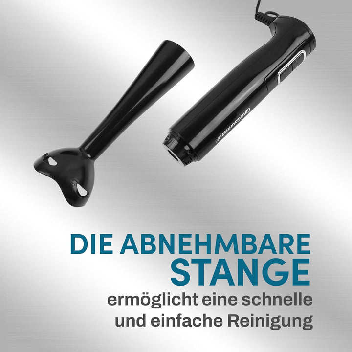 Elite Gourmet EHB1023 Stabmixer, 300 W, 2 Geschwindigkeiten, mit abnehmbaren Klingen, für Smoothies,