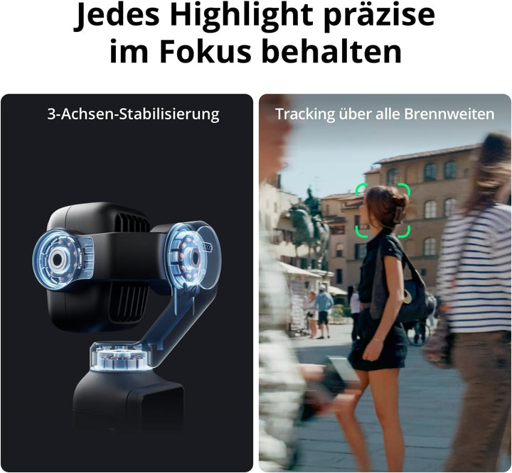 DJI Osmo Pocket 4P Vlog Combo, Vlog-Kamera mit Dual-Objektiv, kinoreifes 4K | 3× optischer Zoom, 4K/