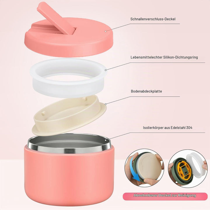 Itslife Thermobehälter für Essen 350ml Edelstahl Warmhaltebebehälter, Auslaufsicherer Lunchbehälter