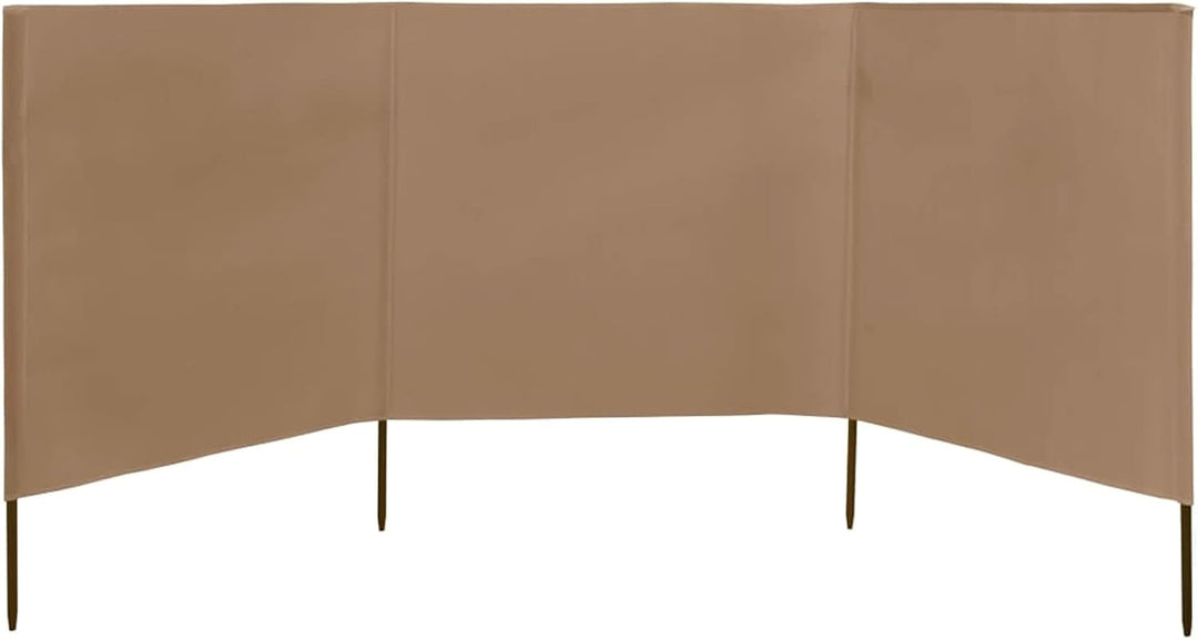 Strand-Windschutz, 3 Paneele, Stoff, Grau, Taupe, 400 x 80 cm, Zelt, Camping, Sonnenschutz, Privatsp