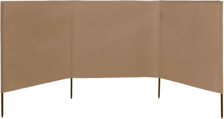 Strand-Windschutz, 3 Paneele, Stoff, Grau, Taupe, 400 x 80 cm, Zelt, Camping, Sonnenschutz, Privatsp