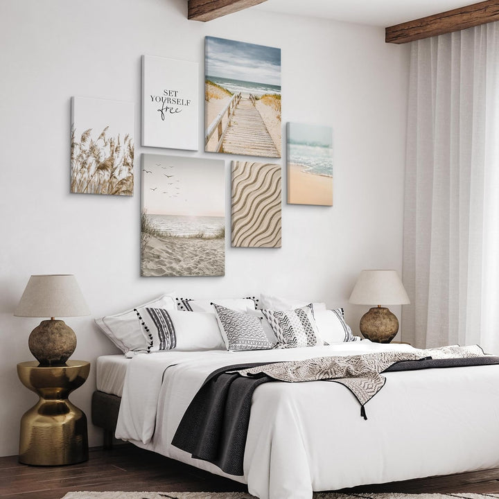Muralo - Wandbilder Set - Leinwand Bilder Set Aufhängefertig - Bilder für Wohnzimmer Schlafzimmer -