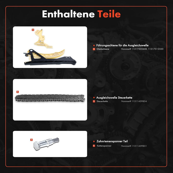 4x Steuerkettensatz für 1er E81 E87 E88 120i 3er E46 316i 318i 5er E60 520i X1 E84 X3 E83 Z4 Roadste
