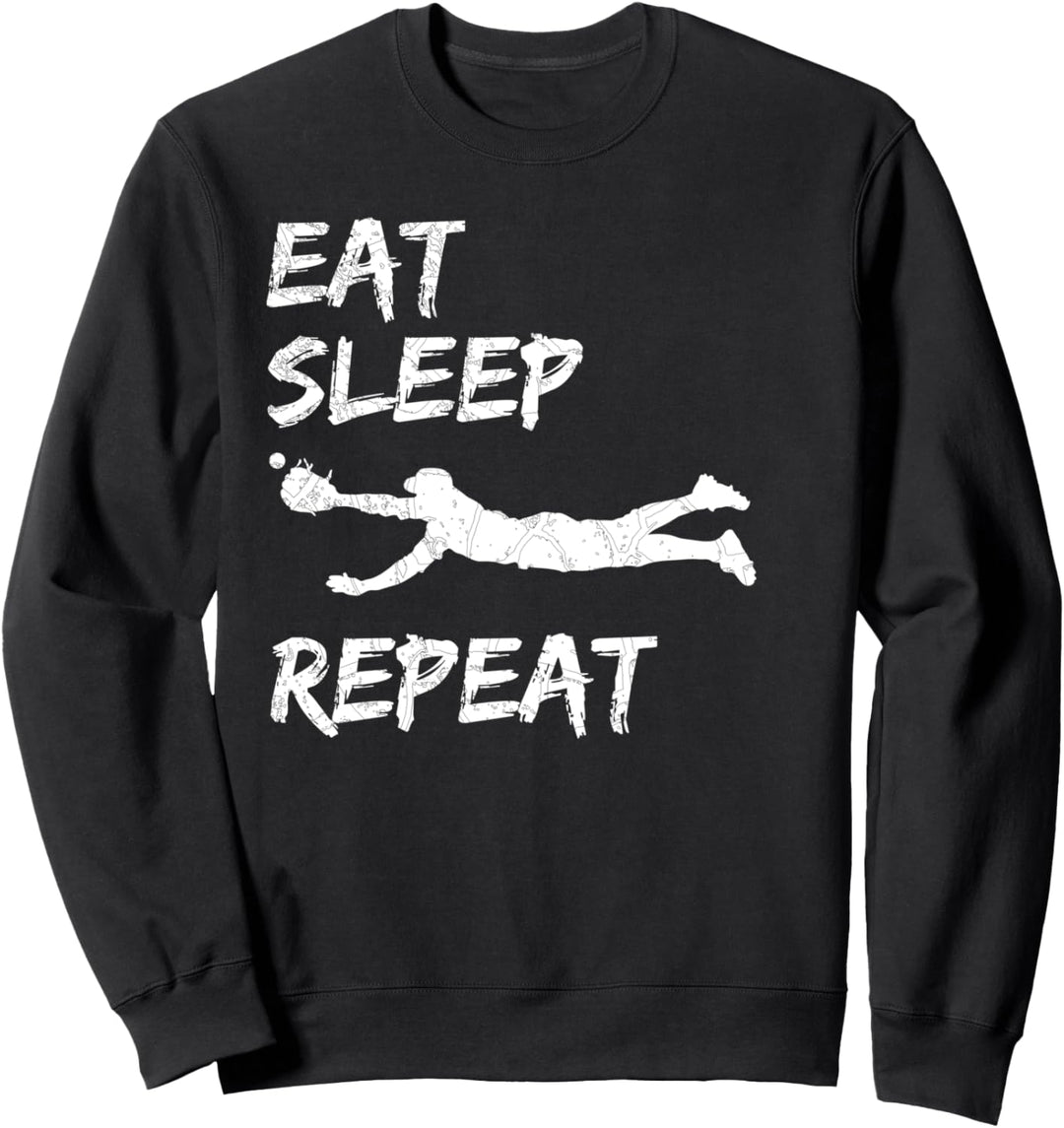 Eat Sleep Baseball Repeat Distressed Sweatshirt