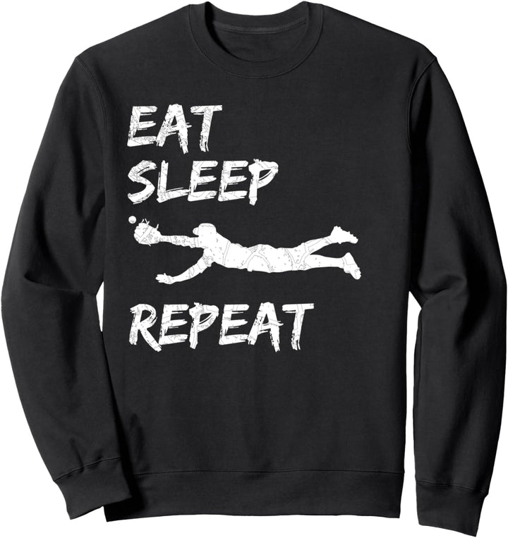 Eat Sleep Baseball Repeat Distressed Sweatshirt