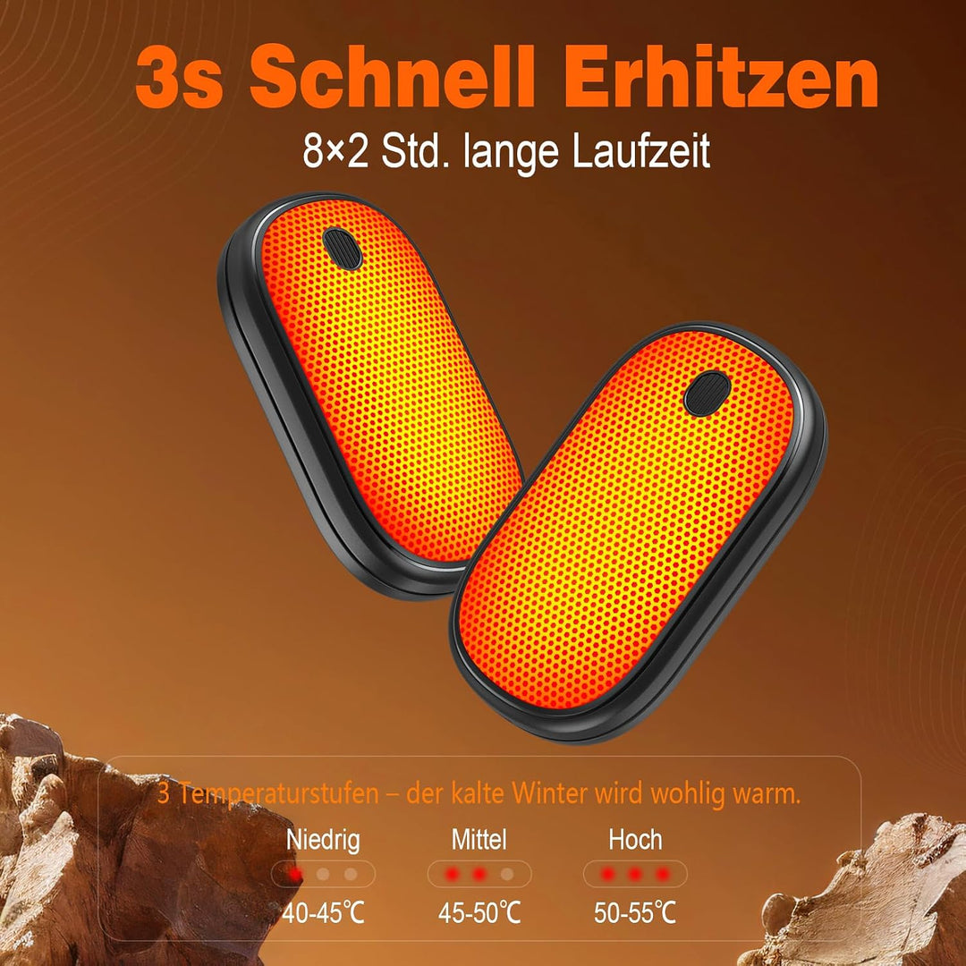 Elektrischer Handwärmer Split-Magnetic 2er-Pack, 5000mAh | 3s Schnell aufheizend, ultra-kompakt, wie