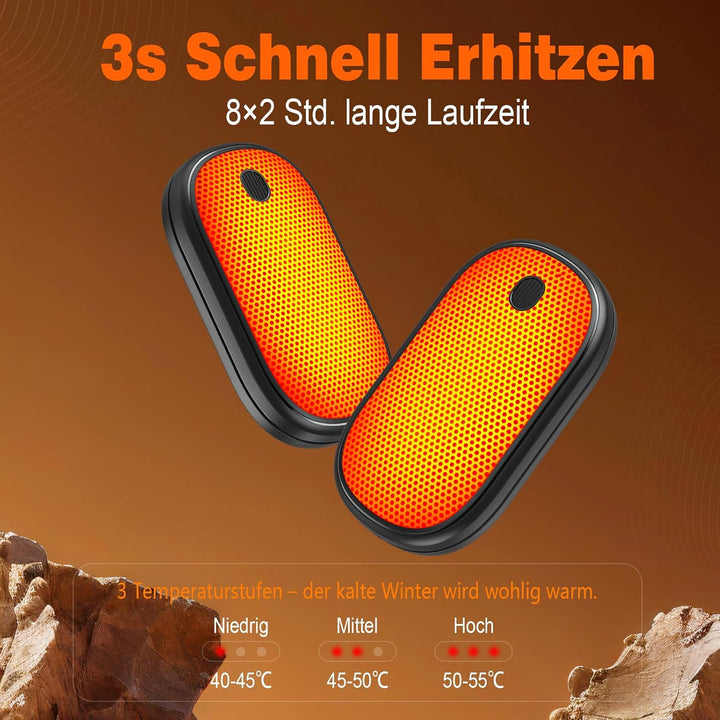 Elektrischer Handwärmer Split-Magnetic 2er-Pack, 5000mAh | 3s Schnell aufheizend, ultra-kompakt, wie