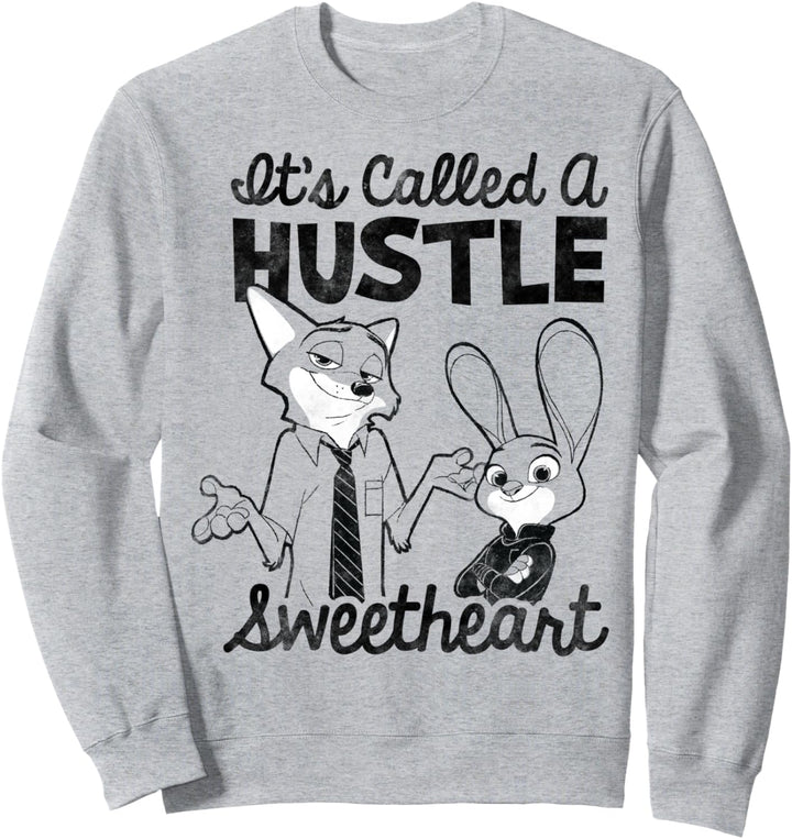 Disney Zootopia Nick & Judy It's Called A Hustle Sweetheart Sweatshirt