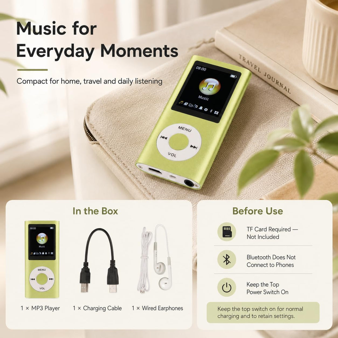 MP3-Player, stilvoll, multifunktional, verlustfreie Klangqualität, schlanker 1,8-Zoll-LCD-Bildschirm