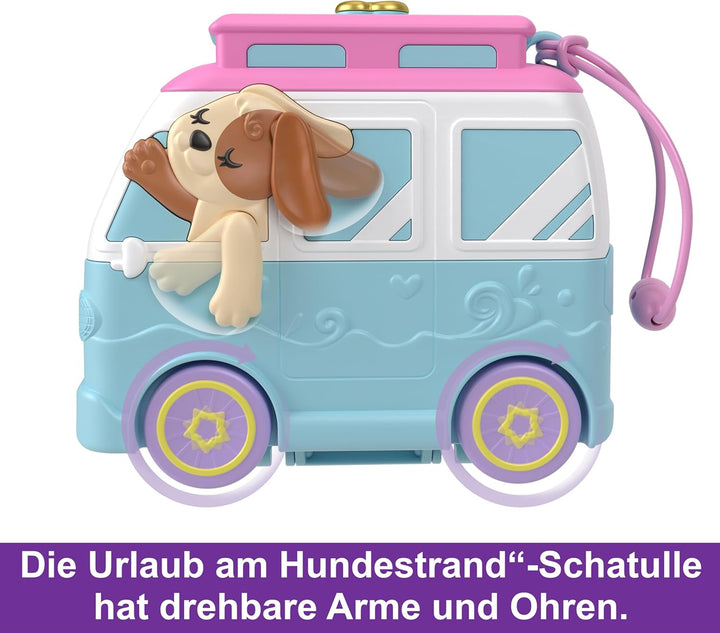 Polly Pocket Urlaub am Hundestrand Schatulle - Roadtrip-Abenteuer mit 2 Puppen, 12 Accessoires ultim
