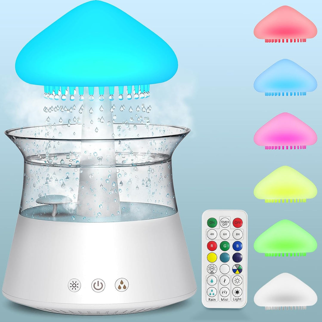 Diffuserlove Regen Wolken luftbefeuchter Rain Cloud Humidifier mit Fernbedienung Pilz Wasser Lampe R