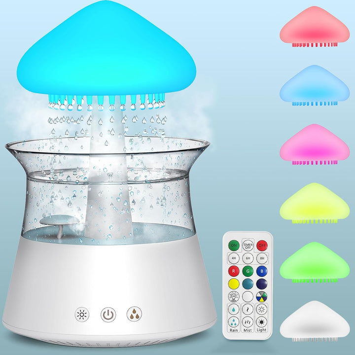 Diffuserlove Regen Wolken luftbefeuchter Rain Cloud Humidifier mit Fernbedienung Pilz Wasser Lampe R