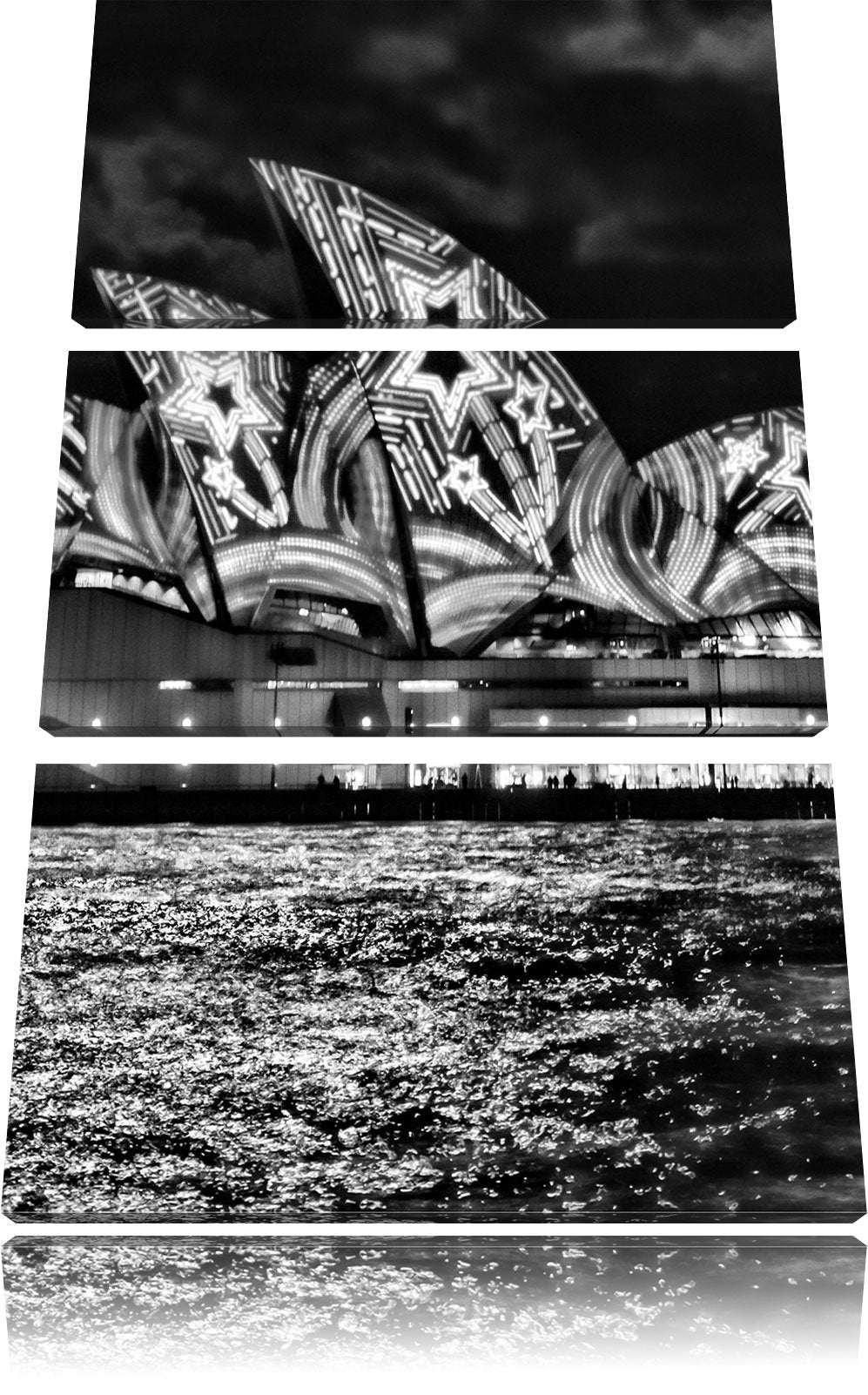 Pixxprint Sydney Opera House als Leinwandbild/Grösse: 3 Teilig (120x80) cm/Wandbild/Kunstdruck/ferti