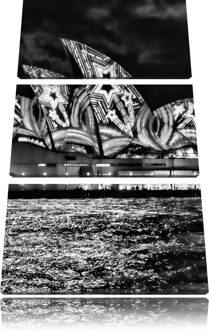 Pixxprint Sydney Opera House als Leinwandbild/Grösse: 3 Teilig (120x80) cm/Wandbild/Kunstdruck/ferti