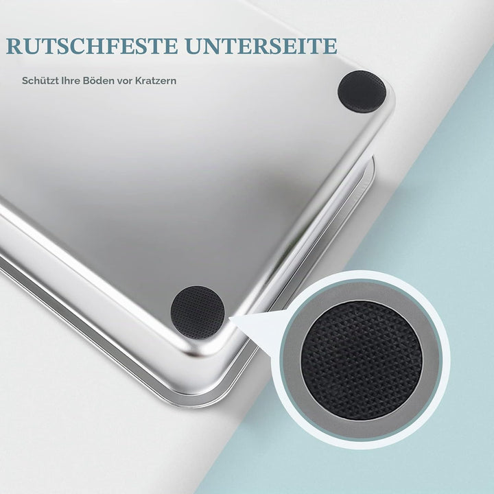 IKITCHEN Grosse Katzentoilette Edelstahl(50×35×15cm), Litter Box Katzenklo, Katzen und Kaninchen Met