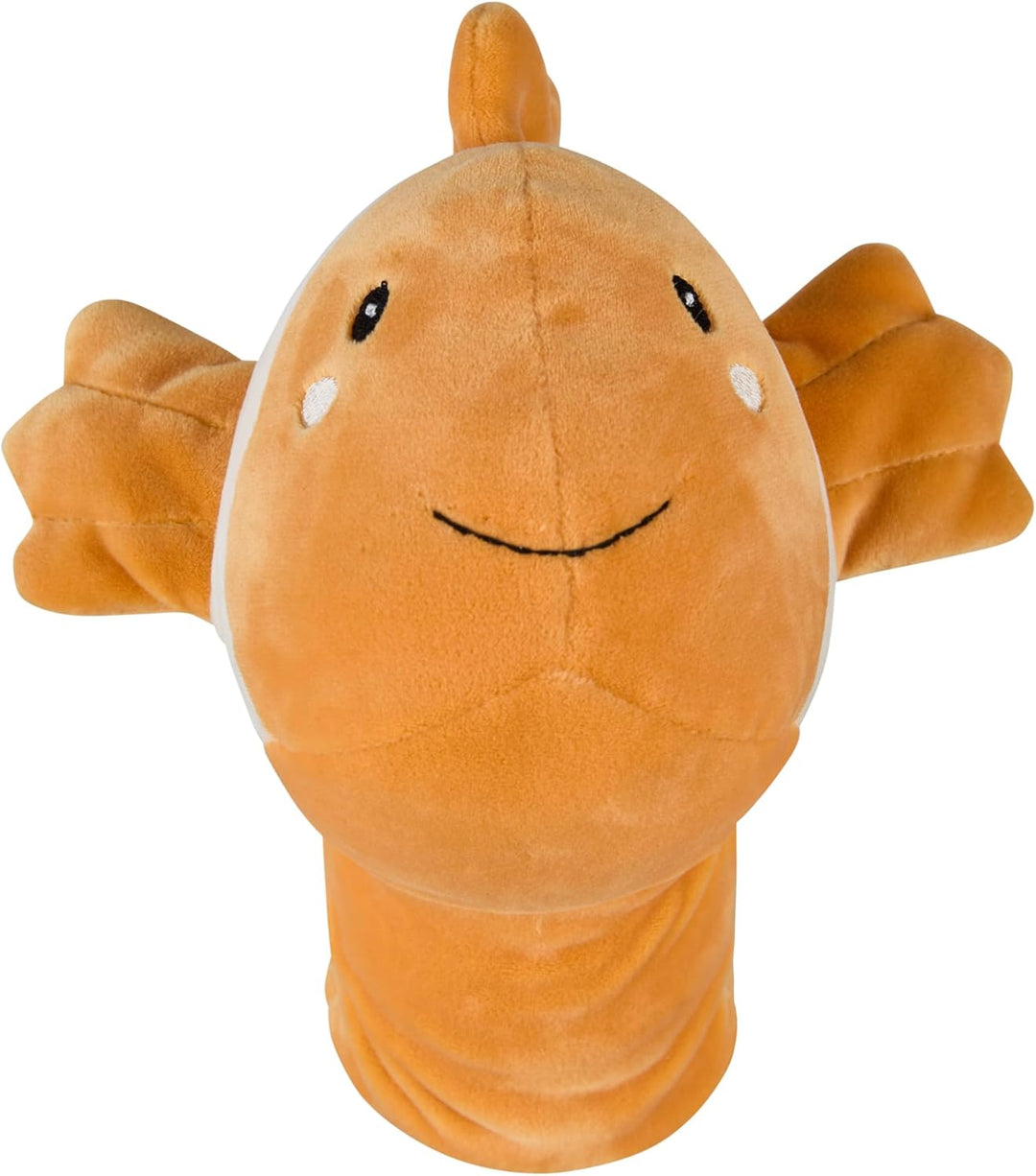 Sterntaler Handpuppe Clownfisch aus weichem Flausch, Kinder- und Babyspielzeug, wattiert mit Polyest