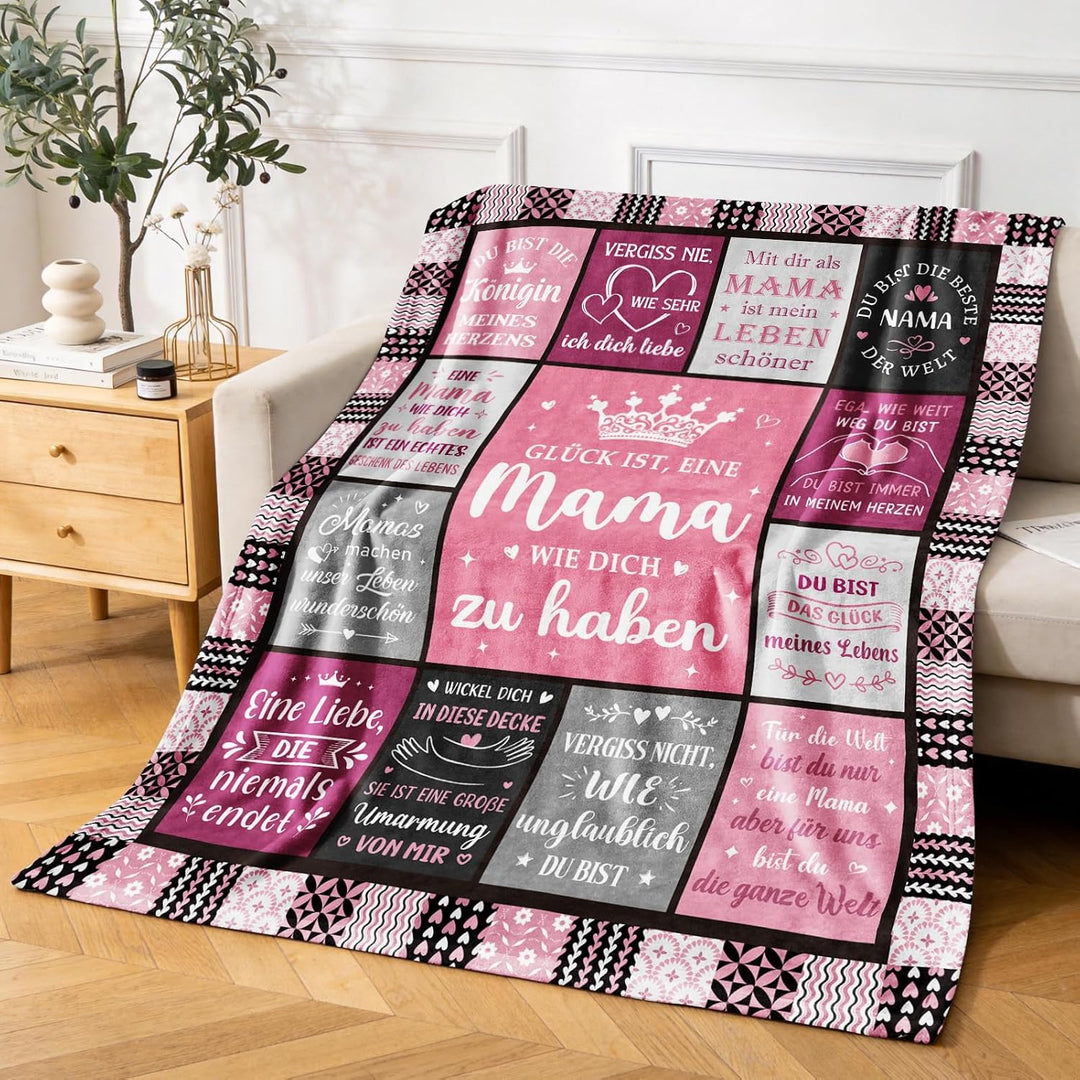 Muttertagsgeschenke für Mama - Kuscheldecke, Praktisches Geburtstagsgeschenk für Mama zum Muttertag,