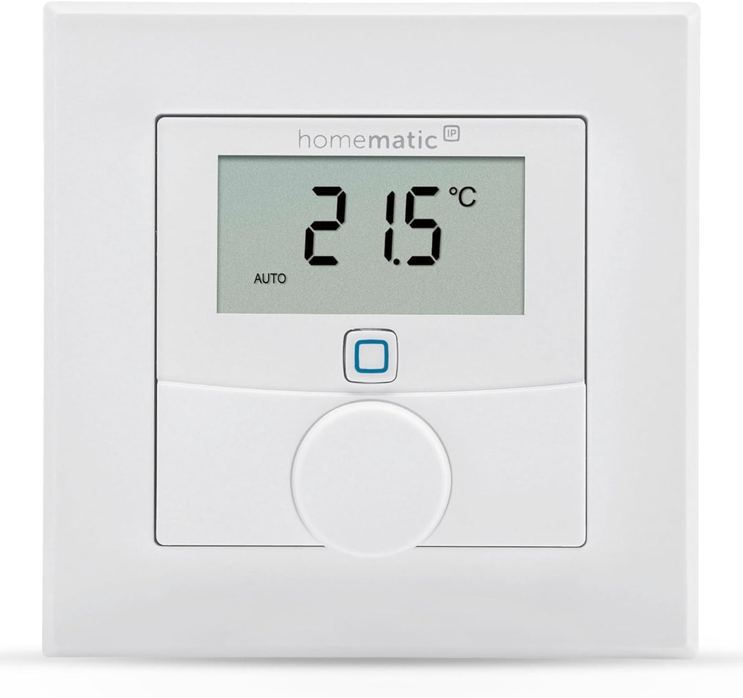 Homematic IP Smart Home Wandthermostat mit Luftfeuchtigkeitssensor + Tischaufsteller, digitales Ther