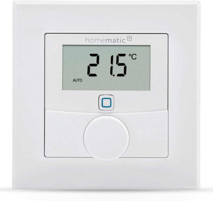 Homematic IP Smart Home Wandthermostat mit Luftfeuchtigkeitssensor + Tischaufsteller, digitales Ther