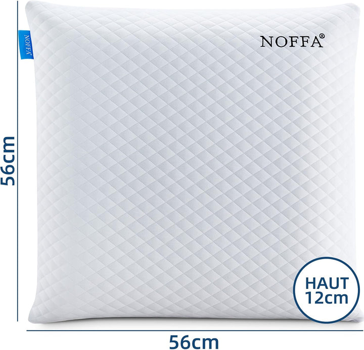 NOFFA Memory Foam Kopfkissen, Weich Viscoelastisches Couchkissen, Grosses Sofa Kissen (56 x 56 cm),