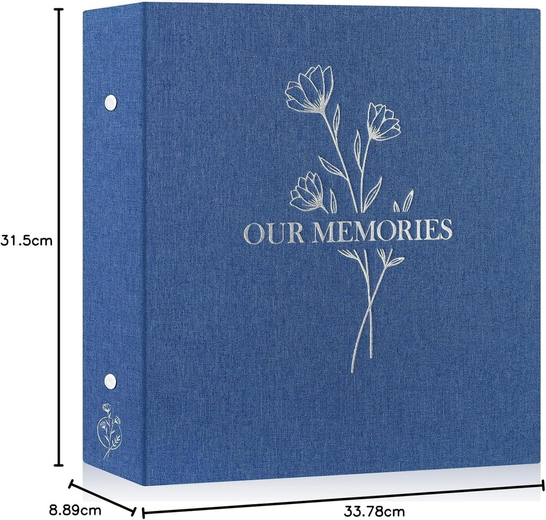 Lanpn Fotoalbum 10x15 1000, Extra Grosses XXL Leinen OUR MEMORIES Einstecken Einsteckalbum für Hoch