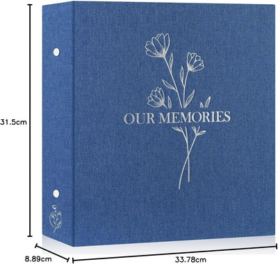 Lanpn Fotoalbum 10x15 1000, Extra Grosses XXL Leinen OUR MEMORIES Einstecken Einsteckalbum für Hoch