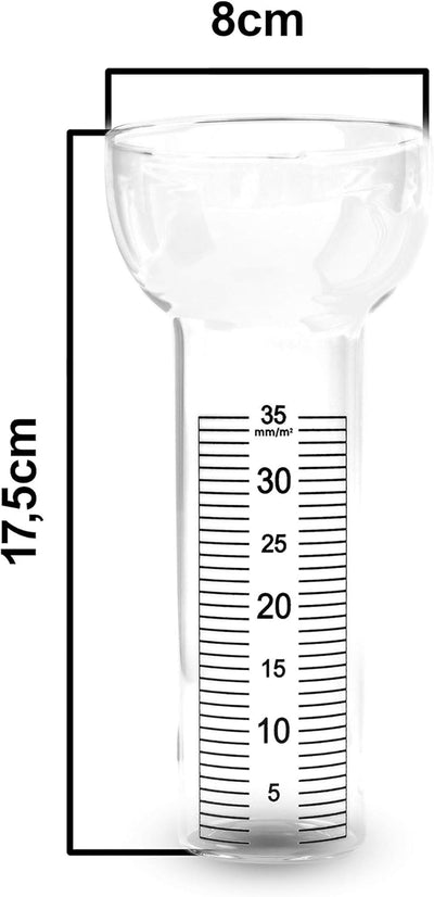 ARTECSIS Ersatzglas für Regenmesser Frosch, Maus, etc. Skala bis 35 mm/qm
