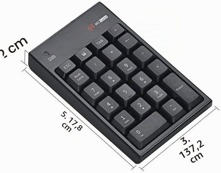 MCSaite Ziffernblock und Maus Kombination, 2,4G kabellose Mini USB Ziffernblock und Maus Kombination