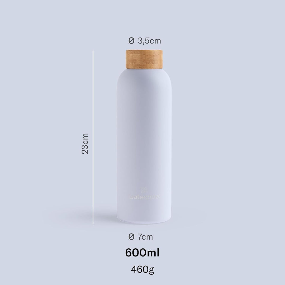 waterdrop® Edelstahl Trinkflasche 600ml - auslaufsichere Trinkflasche Kohlensäure geeignet - doppelw