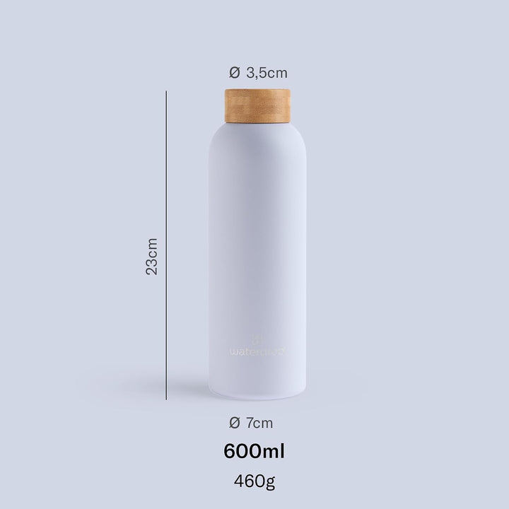 waterdrop® Edelstahl Trinkflasche 600ml - auslaufsichere Trinkflasche Kohlensäure geeignet - doppelw