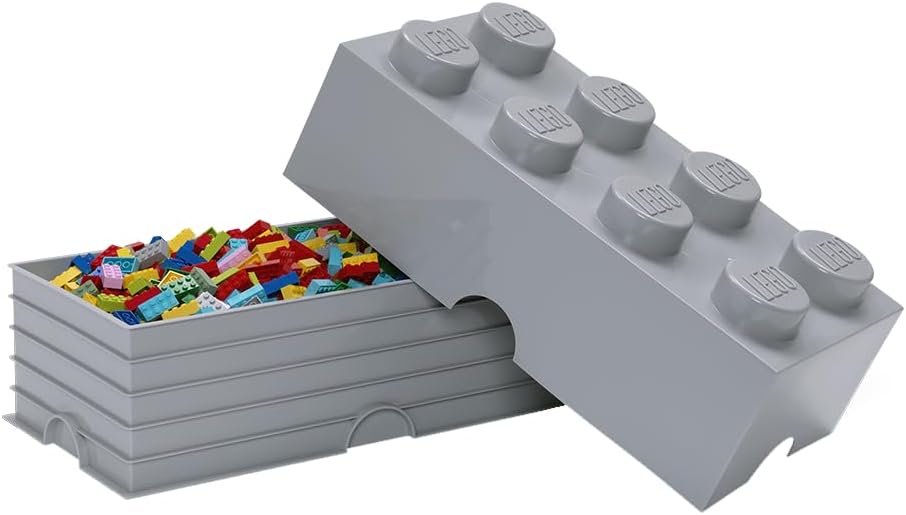 Room Copenhagen 4004 LEGO Aufbewahrungsstein, 8 Noppen, Stapelbare Aufbewahrungsbox, 12 l, grau, 25