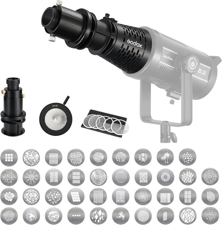 Godox SA-17 Optischer Snoot Bowens Mount Optical Kit für Godox SA-P Projektionsaufsatz auf Bowens Mo