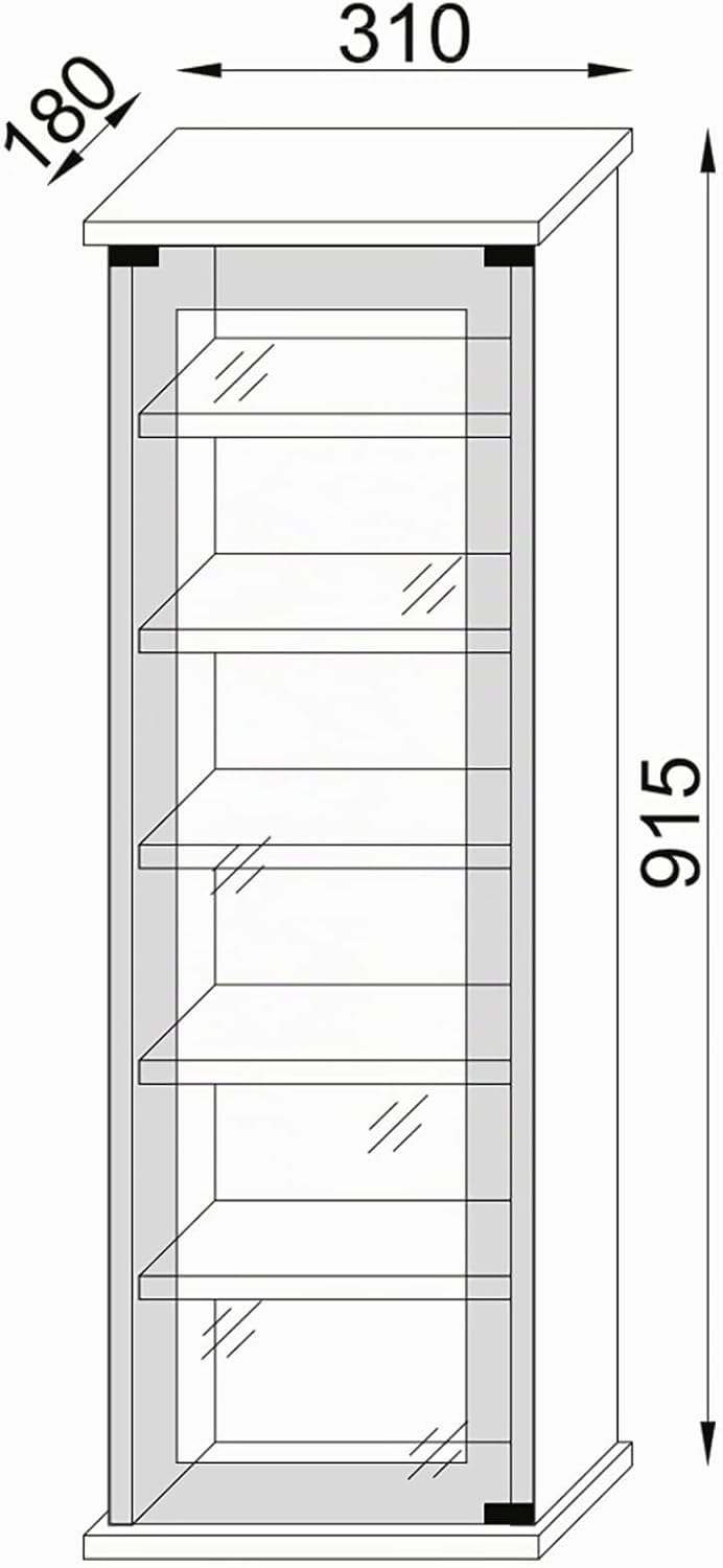 VCM Holz CD DVD Stand Regal Schrank Aufbewahrung Standregal Ständer Classic Glastür Kern-Nussbaum, K