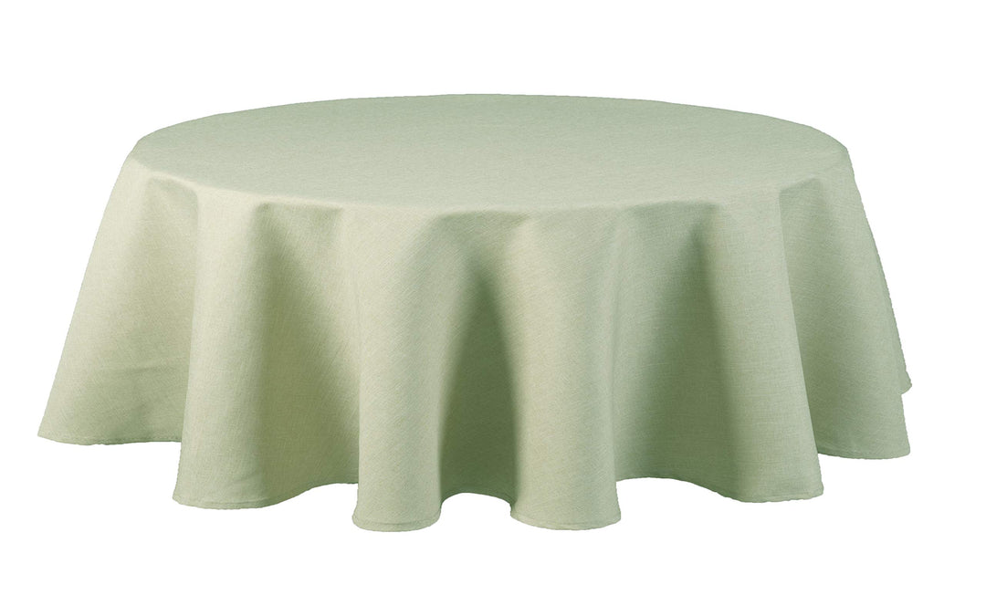 Textil Tischdecke - Leinen Optik - wasserabweisend oval (lindgrün, oval 135x180) Lindgrün oval 135x1