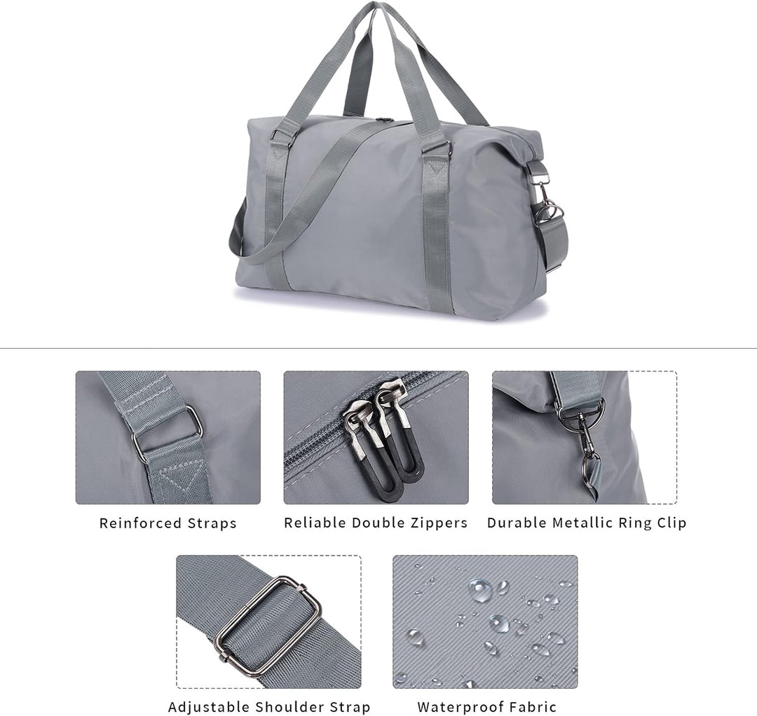 Reisetasche Herren Gross Weekender Sporttasche Damen Wasserdicht Gym Bag Leichte Handgepäck Tasche F